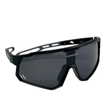 Imagem de Óculos de Sol Esportivo Máscara com Lentes Polarizadas - Ideal para Bike, Corrida, Beach Tennis e Vôlei - Unissex com Proteção UV400 (Preto - Preto)