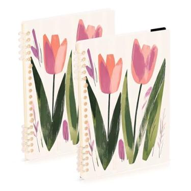 Imagem de Burbuja Cadernos com nome, papel pautado universitário A5 com 60 folhas, fichário para escritório, 2 unidades