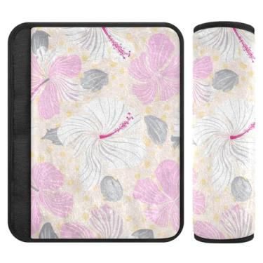 Imagem de Burbuja Capa para cinto de segurança de carro Flowers Protetor de cinto de segurança macio confortável para alça de ombro de assento, 1 par pequeno