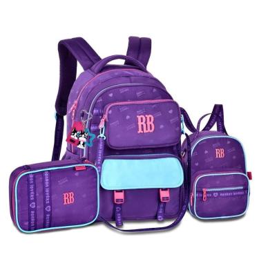 Imagem de Mochila Lancheira E Estojo Kit Escola Feminino Rebeca Bonbon