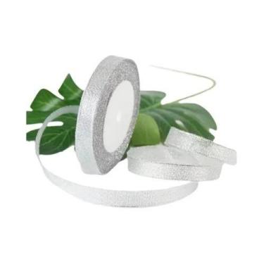 Imagem de Fita Metálica Dourada E Prateada Com Glitter, Rolo De 25 Jardas Para V