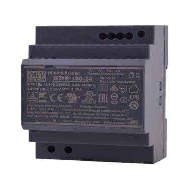 Imagem de Mean Well 85~100W Fonte De AlimentaçãO De TensãO VariáVel Din Rail Ultra Slim Step Shape Meanwell 48v Micro Atx 24V 3.83A (HDR-100-24 24V/3A/92W/Ultra Slim Supply)