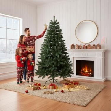 Imagem de Árvore de Natal 1,80m Completa 900 Galhos — Cheia, Realista e Elegante, Decoração de Natal luxo com PVC e Base de Ferro Reforçada | Árvore de Natal para Casa e Comércio | Pinheiro Tradicional Verde