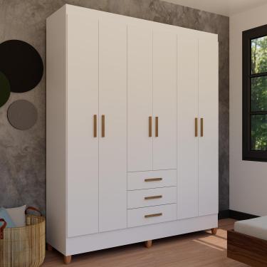 Imagem de Guarda-Roupa Casal Bartira New Olimpia Plus 204x165cm 6 Portas 3 Gavetas 
