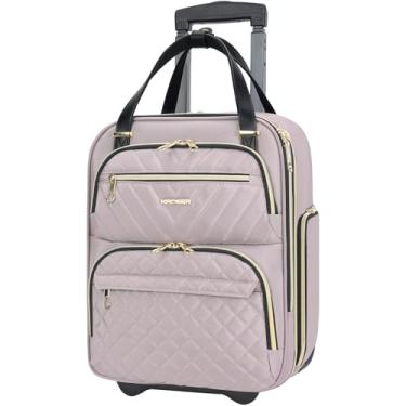 Imagem de KROSER Mala de mão feminina de 40,6 cm, Ouro rosa empoeirado, 16-Inch, Bagagem de mão com rodas de skate em linha