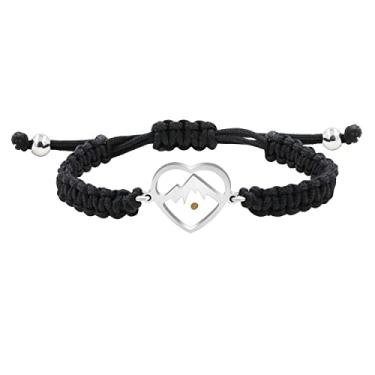 Imagem de Uloveido Pulseira de corda trançada trançada com semente de mostarda inspiradora feita à mão pulseira cristã ajustável presente de fé, Adjustable, Poliéster, resina