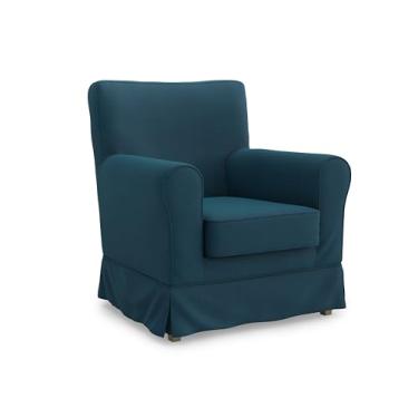 Imagem de FMCTL Capa de cadeira Jennylund de substituição para poltrona Ektorp Jennylund apenas! (Oceano escuro diário)