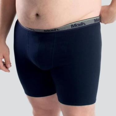Imagem de Cueca Boxer Longa Cotton Tamanhos Especiais Mash 170.47, Az08, Marinho