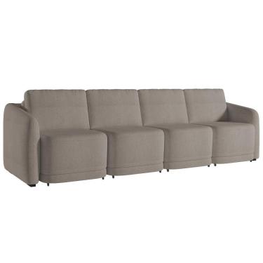 Imagem de Sofá Cama Casal Para Sala 316cm Polska K04 Bouclê Bege Escuro - Mpozenato