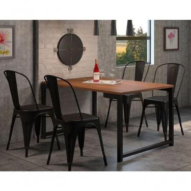 Imagem de Kit Com 4 Cadeira Tolix Iron Aço Carbono Industrial - Preto