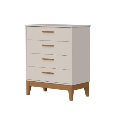 Imagem de Comoda Gaveteira Flip 4 Gavetas Areia Fosco