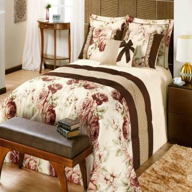 Imagem de Kit Enxoval Queen Vitória Palha E Tabaco 7pçs