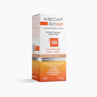 Imagem de Imecap Actsun FPS 50 14g – Protetor Solar Facial em Bastão com Cor 2.0 Médio