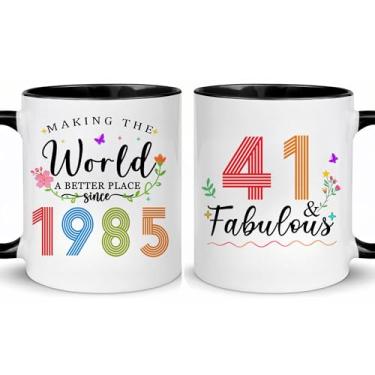 Imagem de Choinn 1985 Presentes de aniversário de 41 anos para mulheres e homens, presente de aniversário de 41 anos, caneca de café para mãe, pai, avó, vovô, ideias de presentes de aniversário de 41 anos, Dia