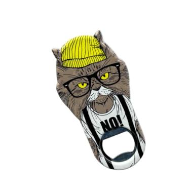 Imagem de Ímã de abridor de garrafas de gato, ímã de geladeira, abridor de garrafas de metal de silicone para cerveja, coca-cola, barman, cozinha, barware, metal, novidade, forma divertida, fofa, ideias de