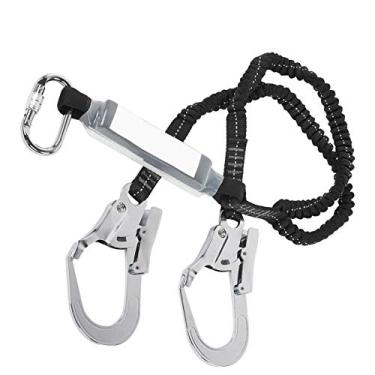 Imagem de Cryfokt Corda Elástica Anti-queda Com Trava Em Forma de Liga de Aço, Cinto de Segurança de Alto Desempenho para Trabalho Aéreo, Corda de Segurança de 5,1 Pés