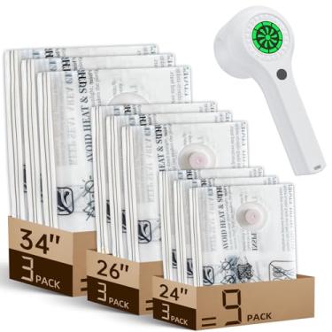 Imagem de Bomba recarregável sem fio com conjunto de sacos de vácuo de viagem, pacote com 9 sacos de compressão para bagagem e mochila (9 sacos combinados + bomba sem fio)