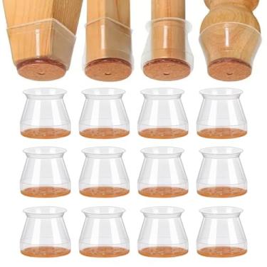 Imagem de 12 peças de protetores de chão de cadeira de silicone - Prevenção de arranhões