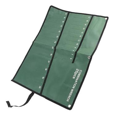 Imagem de GLOGLOW Caixa de Ferramentas Portátil Bolsa de Ferramentas de Enrolar Com Vários Bolsos, Organizador de Lona para Chaves e Alicates, Solução de Armazenamento Verde e Leve para Mecânicos e (25 bocados)