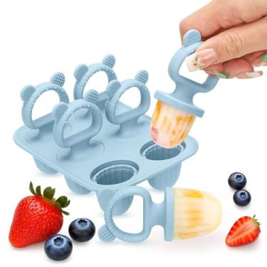 Imagem de Moldes de picolé de silicone para bebês com palitos, mini moldes de picolé para bebês moldes de picolé de leite materno para alívio da dentição, máquina de guloseimas congeladas, molde de picolé para