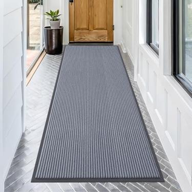 Imagem de OLANLY Tapete de porta da frente para entrada interna e externa, capacho resistente à água, resistente ao desbotamento, perfil baixo, fácil de limpar, tapetes de boas-vindas para varanda, 187 x 86