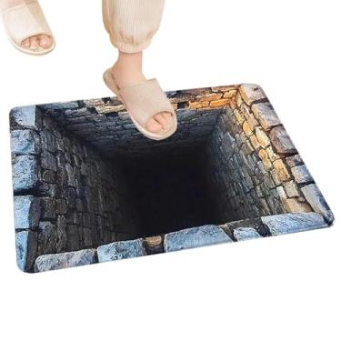 Imagem de Tapetes de ilusão 3D, tapete antiderrapante, tapete de ilusão de chão - para Halloween, quarto, sala de estar, banheiro, cozinha, porta, chão, casa, Natal