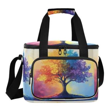 Imagem de Lancheira colorida para árvores, bolsa térmica de praia, lancheira adulto