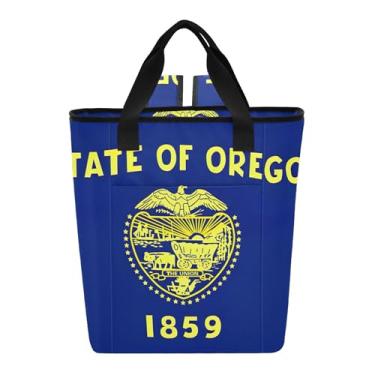 Imagem de Joitme Bolsa térmica com 36 latas à prova d'água com bandeira do estado de Oregon Mochila de resfriamento