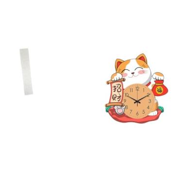 Imagem de Whtkoph Abajur em Formato de Gato para Sala de Estar E Quarto, Relógio de Parede Silencioso com Capa, Ideal para Crianças E Escritórios.