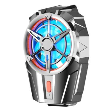 Imagem de Resfriador de Telefone Clip Sem Fio Silencioso para Jogos Radiador Portátil Dissipação Calor Smartphones Base Resfriamento Celulares com por Ventilador Bateria Integrada Luz Fria Três Ajustes