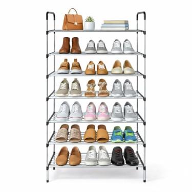 Imagem de Vittak Sapateira Vertical Premium com 7 Prateleiras em Aço Inox – Organizador para 21 Pares de Sapatos, Ideal para Closet, Quarto e Lavanderia