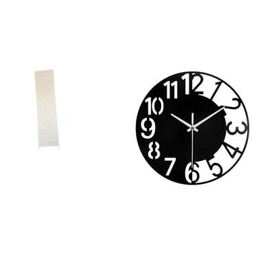 Imagem de Whtkoph Abajur de Papel para Sala de Estar E Relógio de Parede Decorativo em Acrílico, Silencioso, Fácil, Simples, Redondo, Grande, Par.