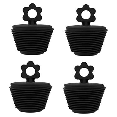Imagem de 4 Pack Plug Universal de Banheira Tampa Silicone para Esgoto Esgotos Cozinha e Pia