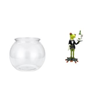 Imagem de Whtkoph Ornamento Redondo E Transparente para Pequeno Aquário, Vaso para Aquário, Estatueta Decorativa de Mesa, Escultura de Animal para Prateleira de Entrada