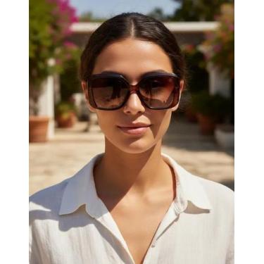 Imagem de Óculos De Sol Bella Falcão Feminino Veneza Polarizada Cor:Marrom Lente