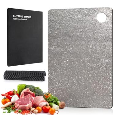 Imagem de SUREWIN Tábua de corte de titânio para cozinha, tábua de corte de grau alimentício, titânio puro, fácil de limpar