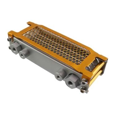 Imagem de Modengzhe Refrigerador de transmissão, radiador de óleo de motor de motocicleta de liga de alumínio para motores, quadriciclo, quadriciclo 50CC-160CC, amarelo