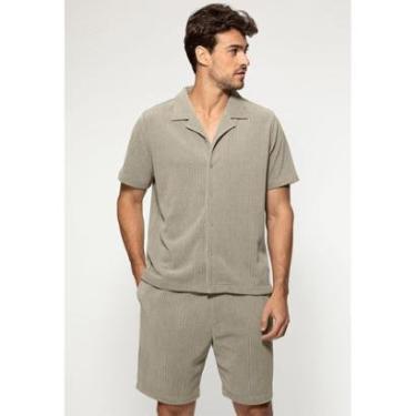 Imagem de Camisa Eco Malha Texturizada Verde-Masculino