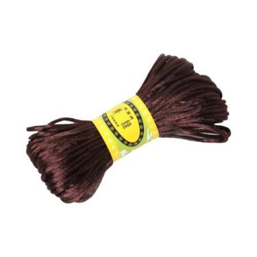 Imagem de Cordão De Seda Satin Rattail Macramê De 2mm 20m Nylon Kumihimo DIY Par