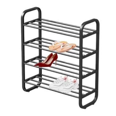 Imagem de Sapateira autônoma, Sapateira simples, Suporte autônomo de 4 camadas para armazenamento de sapatos, Fácil de montar armazenamento de sapatos em pé para quarto de corredor de garagem de entrada