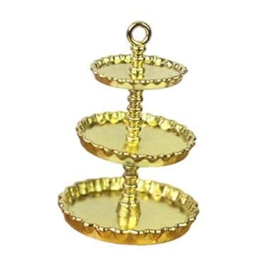 Imagem de predolo Suporte para Bolo de Casa de Bonecas, Suporte para Sobremesa de 3 Andares, Escala 1/12, Mini Prateleira, Adereço para Microcena, Europeu para