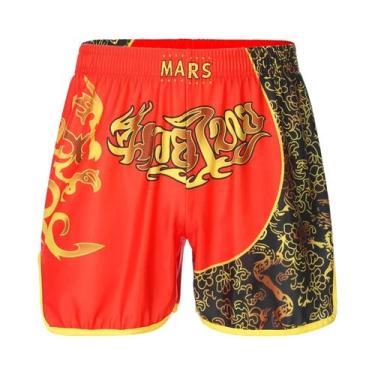 Imagem de Boxers masculinos de Muay Thai Shorts esportivos MMA combate treinamen