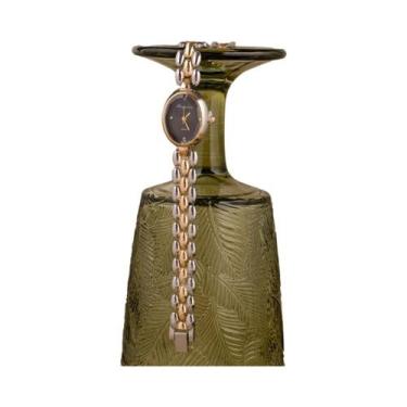 Imagem de Relógio De Quartzo Feminino Elegante Dourado E Prateado Com Mostrador 