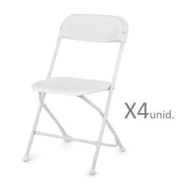 Imagem de Kit 4 Cadeiras Dobrável Compacta Branca Duratec