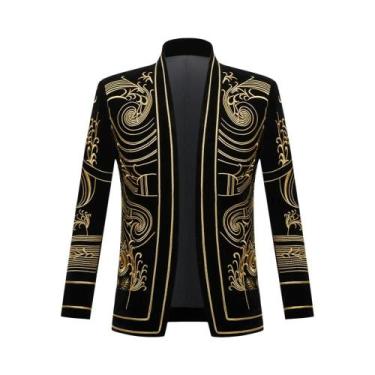 Imagem de Blazer De Veludo Masculino Com Bordado Pesado Para Performance Em Nigh