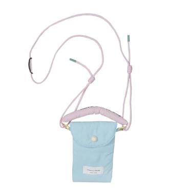 Imagem de Bolsa transversal de tecido para celular, bolsa de ombro simples com alça superior, bolsa feminina leve, Azul, Medium, Mochila casual