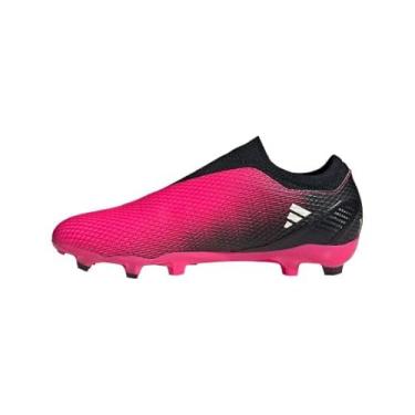 Imagem de adidas Tênis unissex adulto X Speedportal.3 sem cadarço Firm Ground, Team Shock Rosa/Zero Metálico/Preto, 13 Women/12 Men
