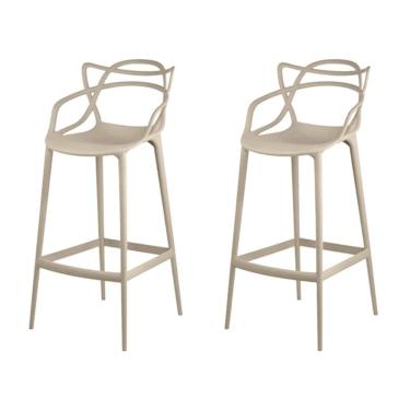 Imagem de Kit 2 Banquetas Aviv Allegra Solna Fratini 109 cm (altura) Polipropileno Cor Fendi