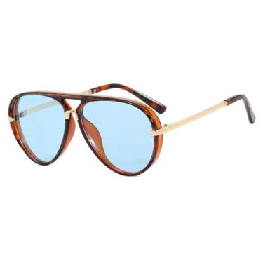 Imagem de Óculos de Sol UV400 - Lentes Duplas Degradê em Cores Vibrantes para Homens e Mulheres, Ideais para Esportes ao Ar Livre, Corrida e Ciclismo, Azul Tofu