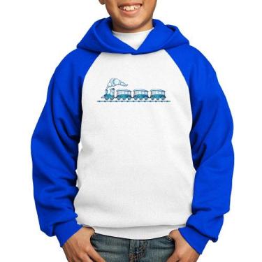 Imagem de Moletom Infantil Trenzinho Brinquedo - Foca na Moda, Branco, Azul, 10